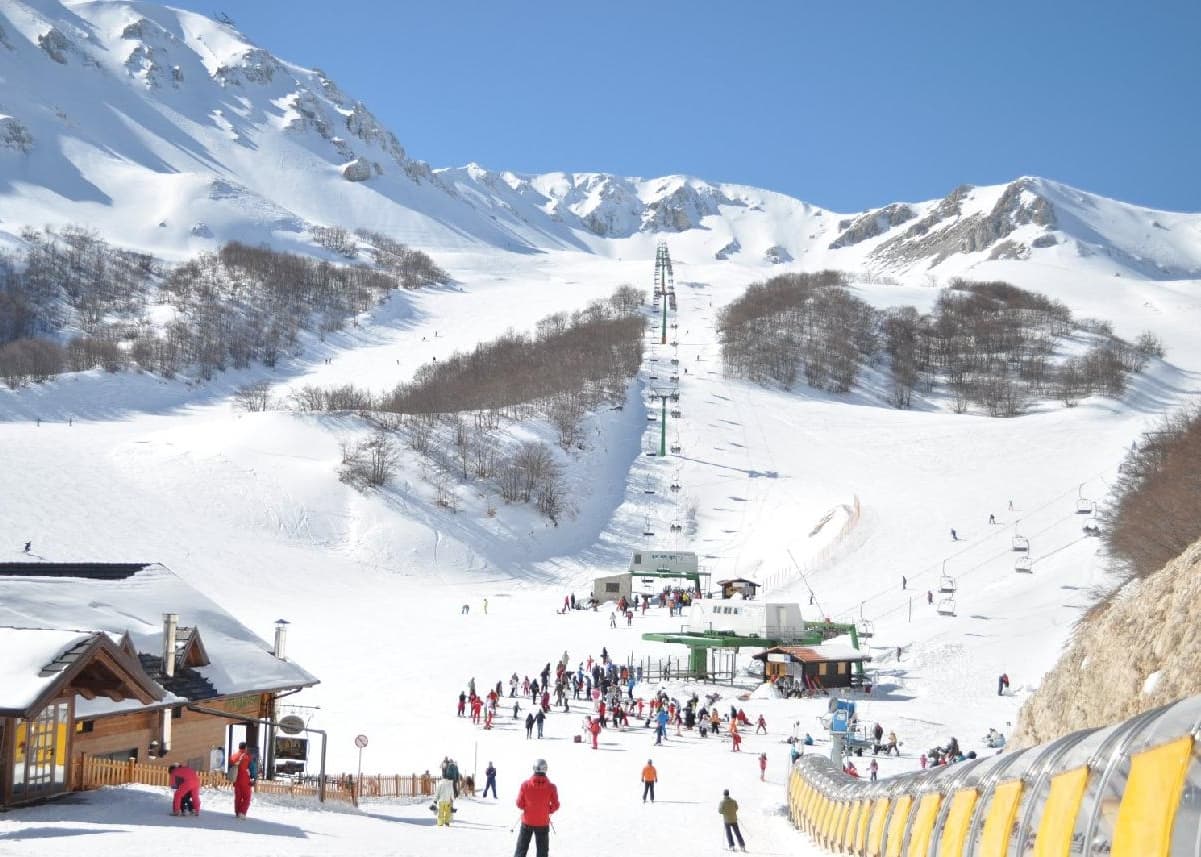 Pescasseroli in Italy - snow on the ground.