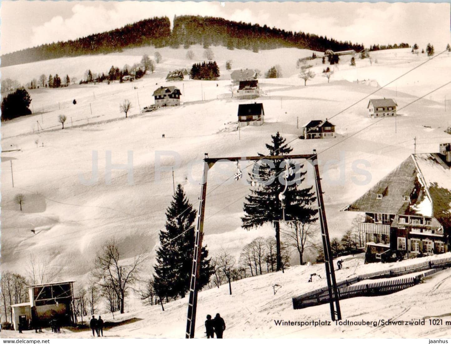 Todtnauberg in Germany - a black and white photo of a ski area.