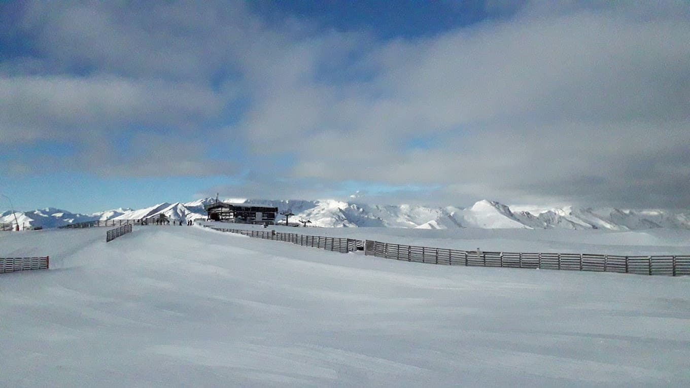 Katschberg in Austria - the snow is white in color.