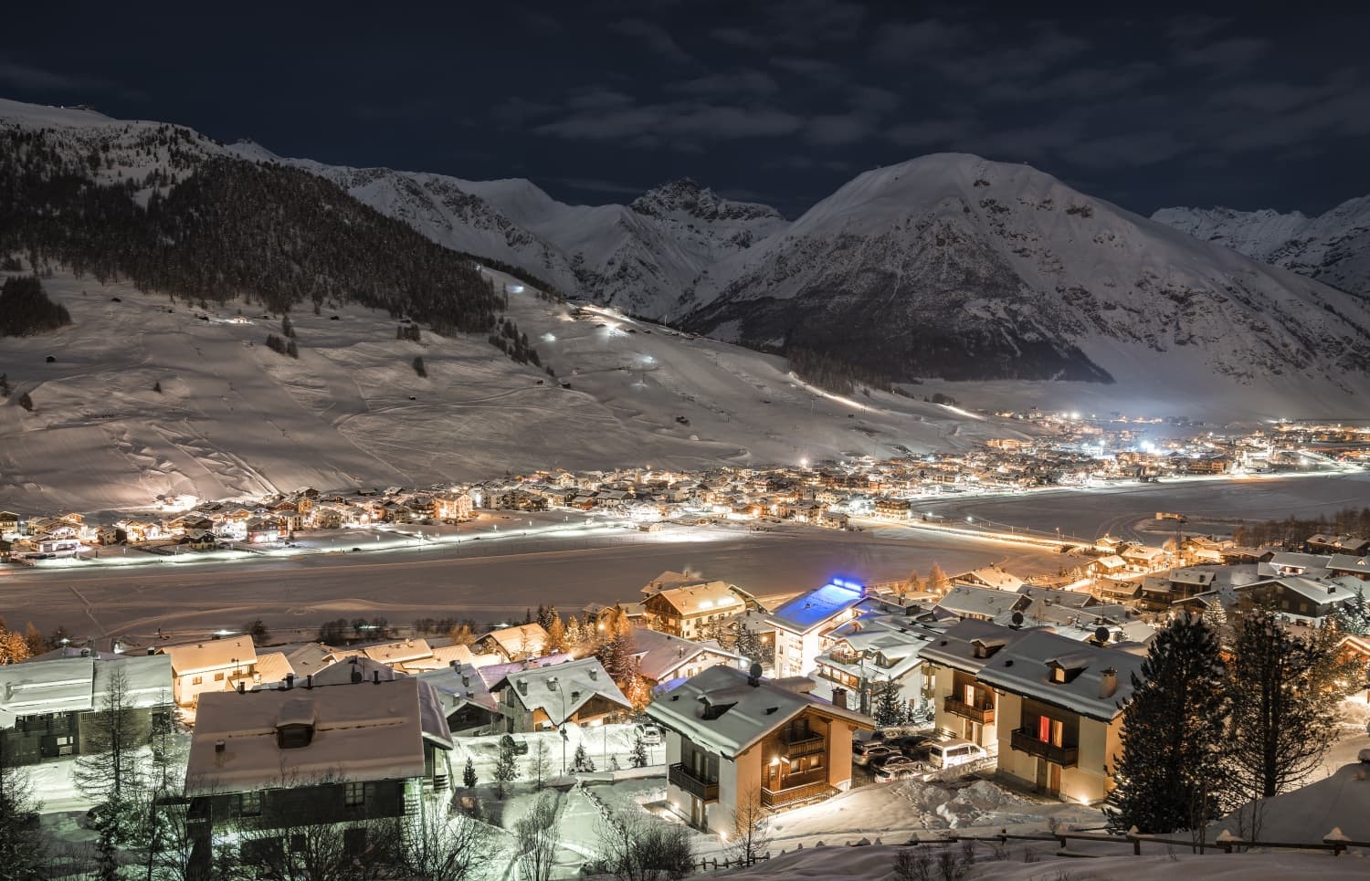 Livigno in Italy - snow on the ground.