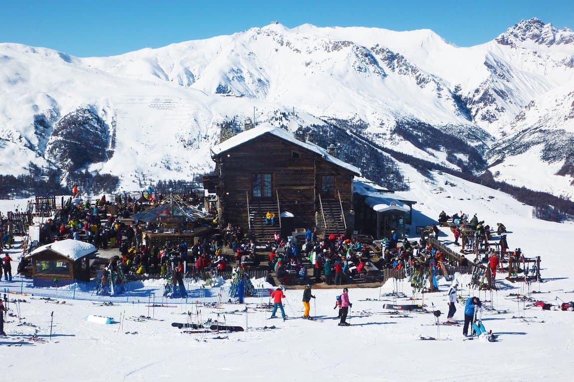 Livigno in Italy - snow on the ground.