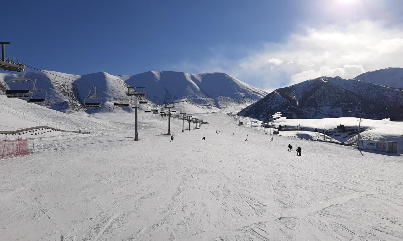 Chunkurchak in Kyrgyzstan - a snow covered ski slope.