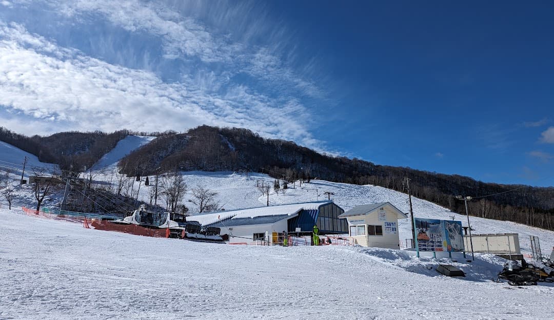 Winter scene at Honokidaira ski resort in Takayama, Japan featuring diverse winter sports activities amidst stunning snow-covered landscape.