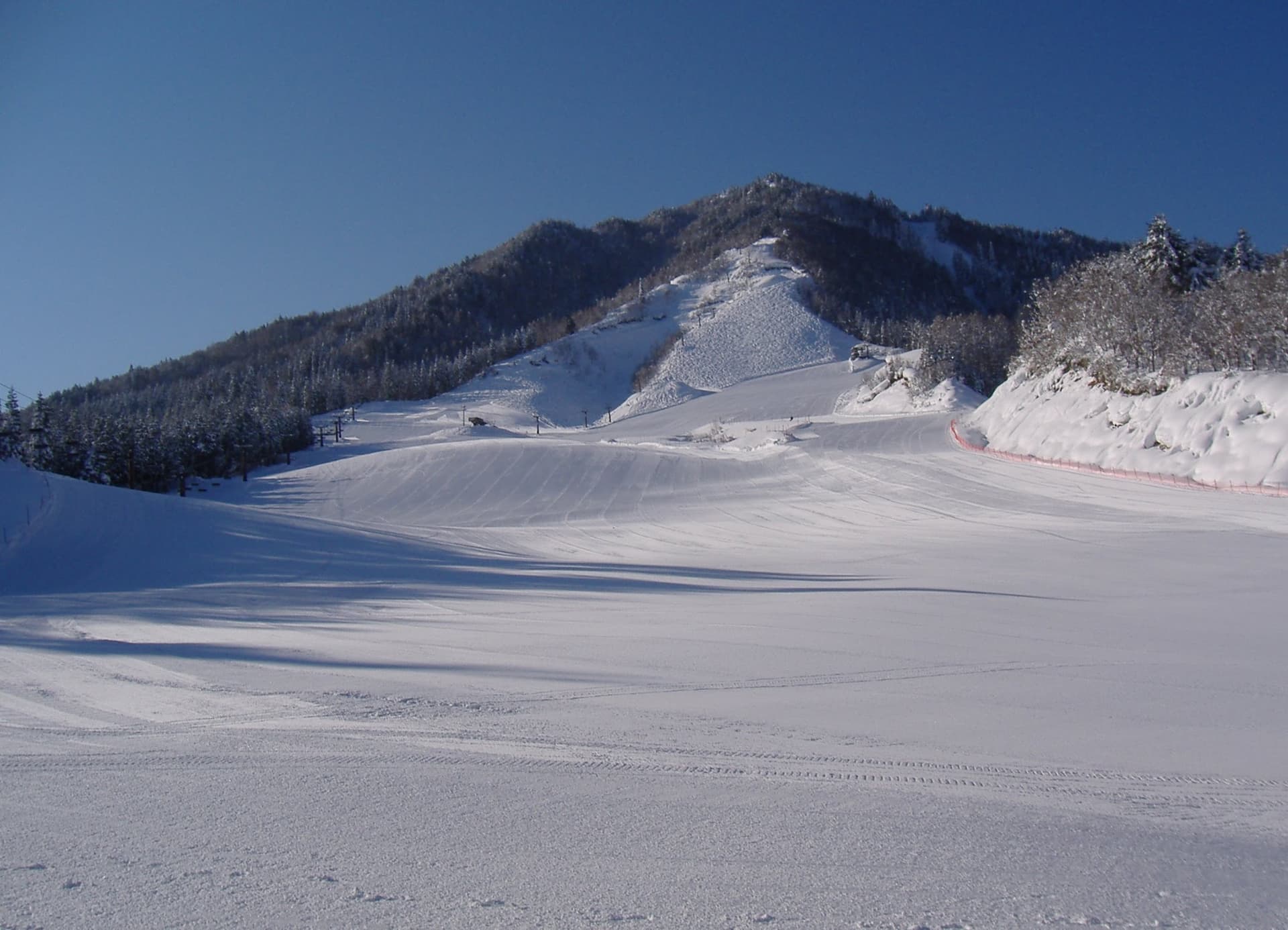 A picturesque view of Hida Kawai's ski resort in Japan, bustling with winter sports activities. Features include snow-covered slopes and a cozy chalet.