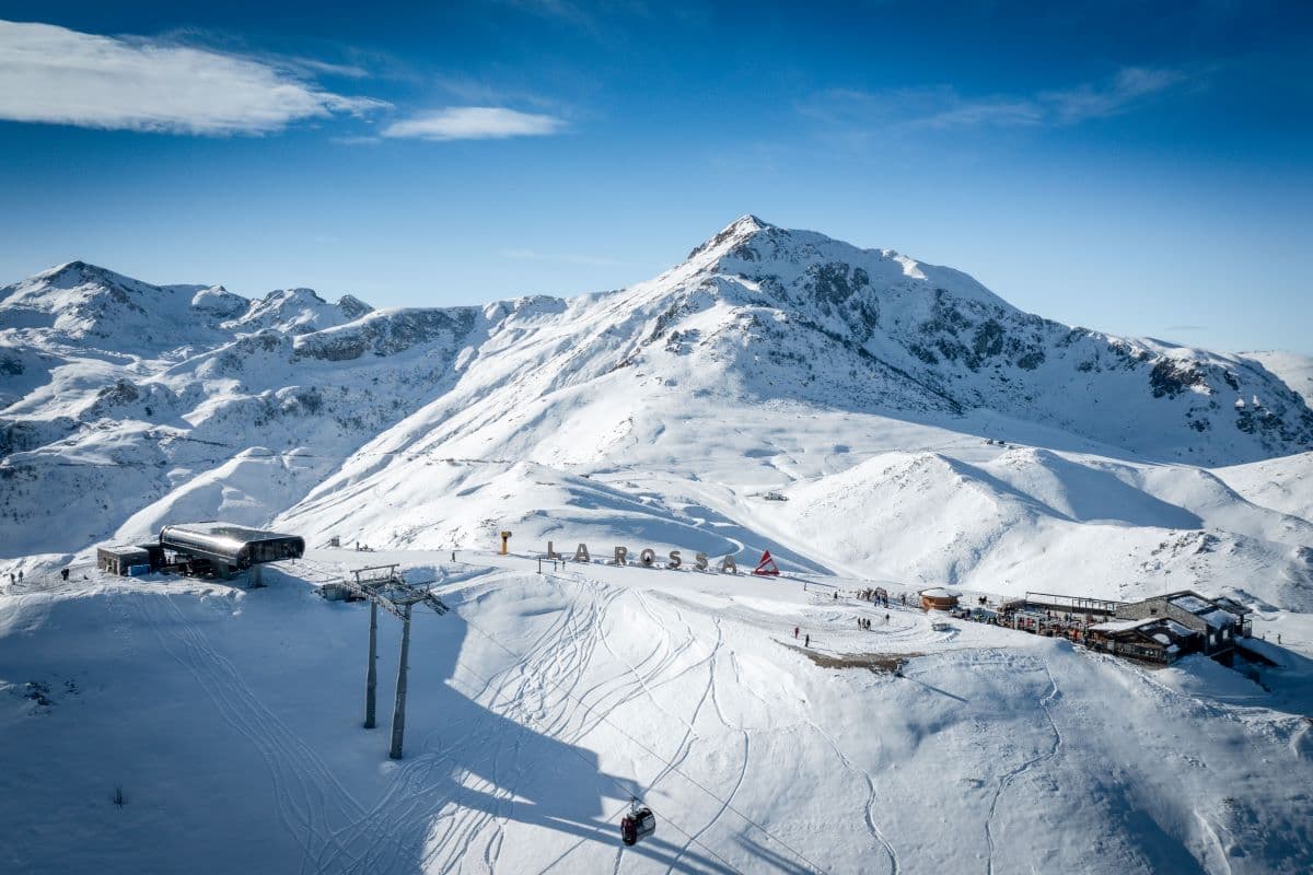 Lurisia Monte Pigna in Italy - the ski area at the top of the mountain.
