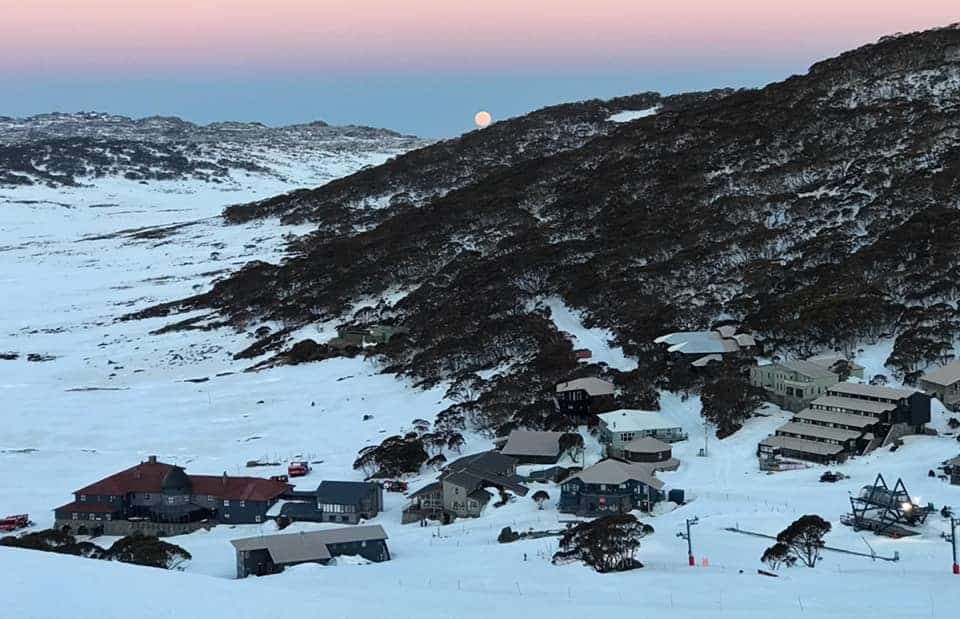 Charlotte Pass in Australia - a small town in the middle of a snowy mountain.