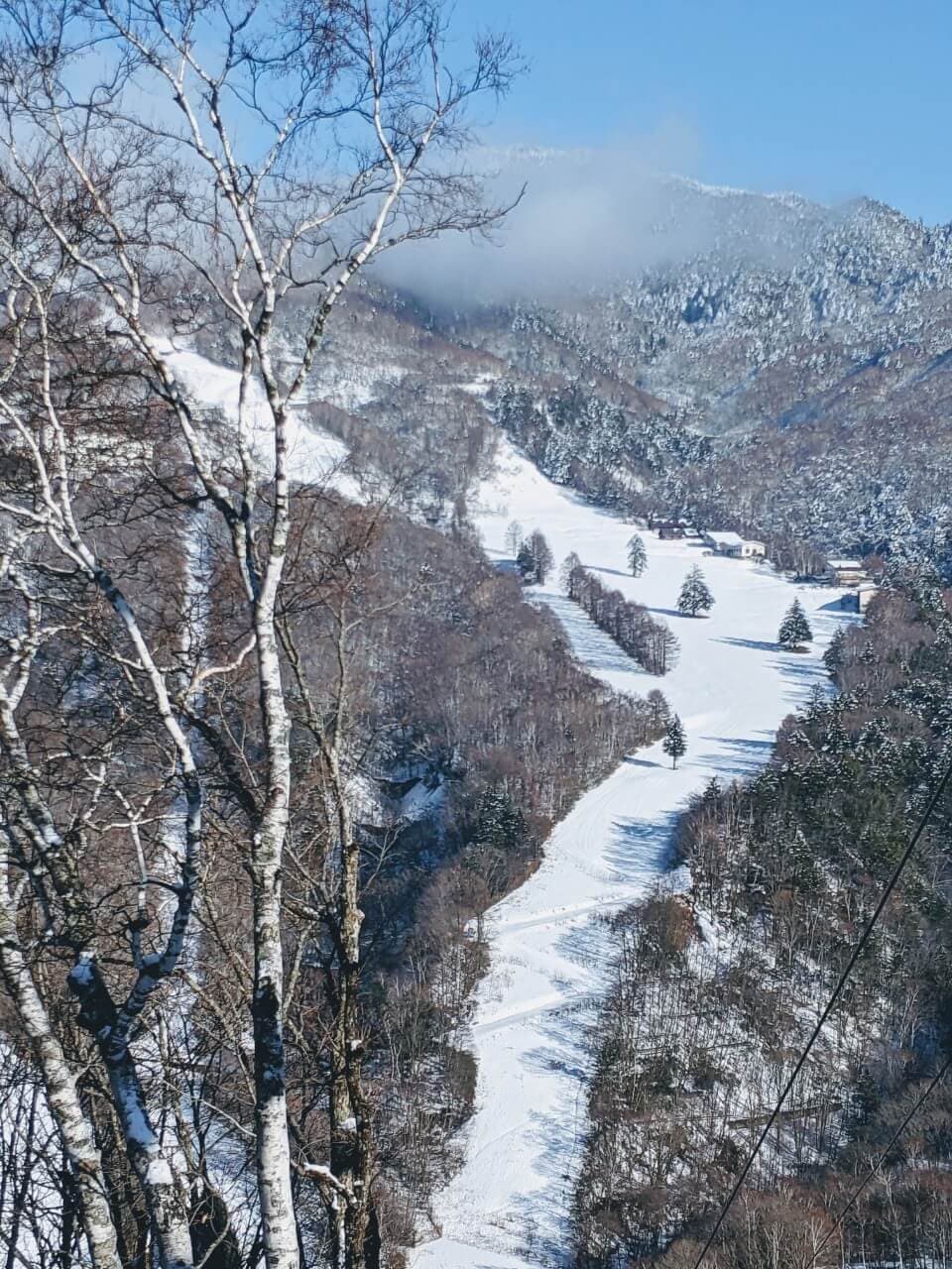 Shigakogen Hasuike in Japan - a snow covered mountain with trees and snow.