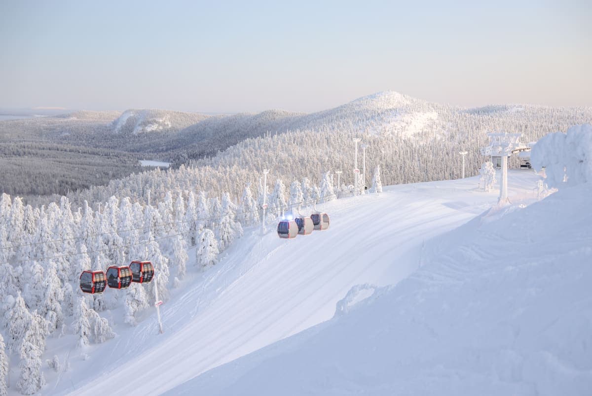Ruka in Finland - the sky is clear.