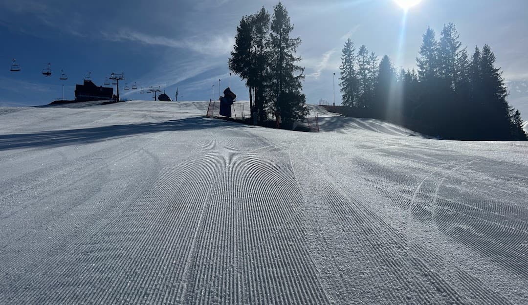 Stacja Narciarska GrapaSki in Poland - a snow covered ski slope with trees in the background.