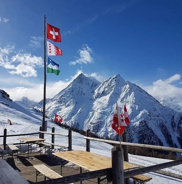 La Forclaz in Switzerland - the view from the top of a mountain in switzerland.