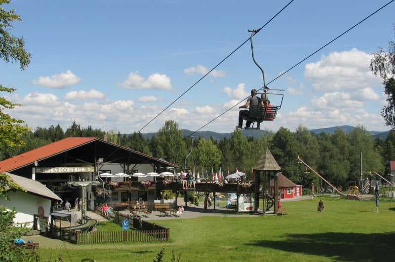 Hohenbogenbahn in Germany - a large green field.