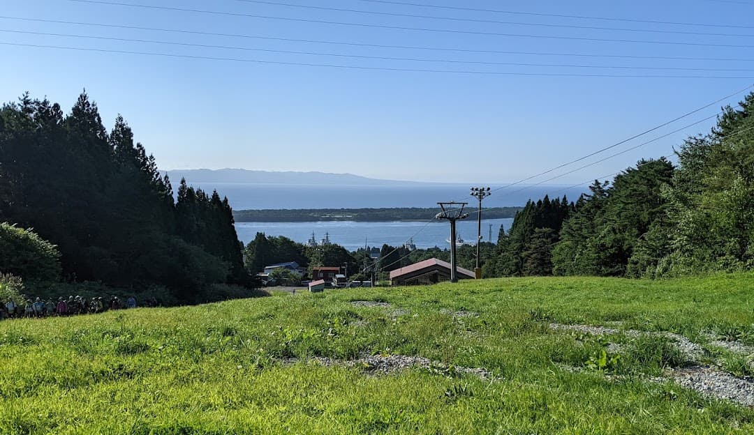 Kamafuseyama in Japan - the view from the top of a hill overlooking the ocean.
