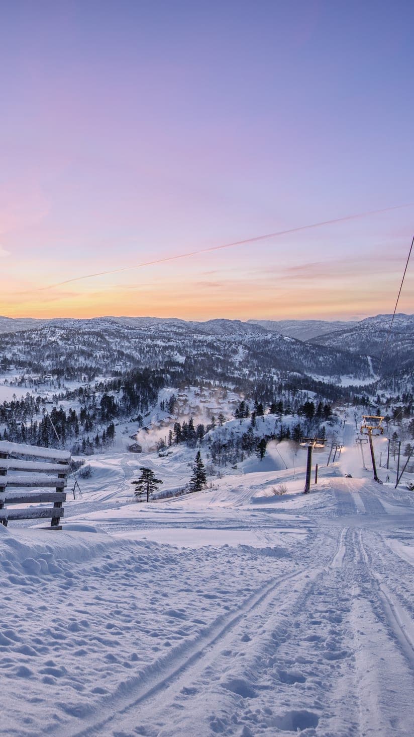 Bortelid in Norway - a snow covered ski slope.