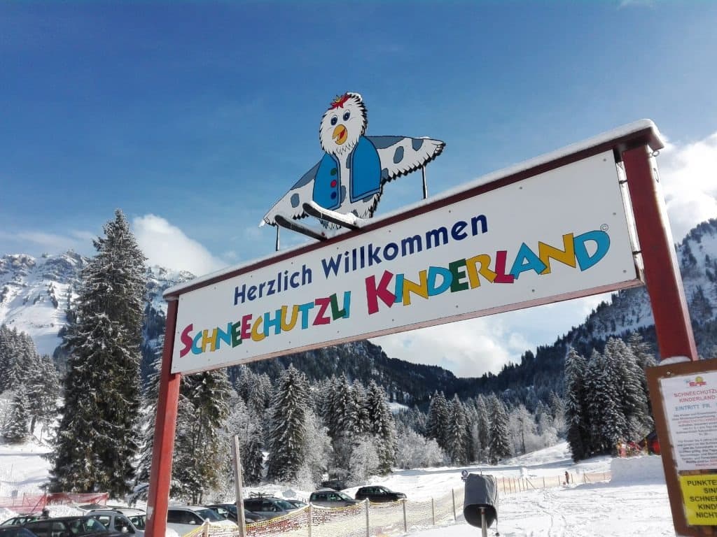 Eriz in Switzerland - a sign in the middle of a snowy area.