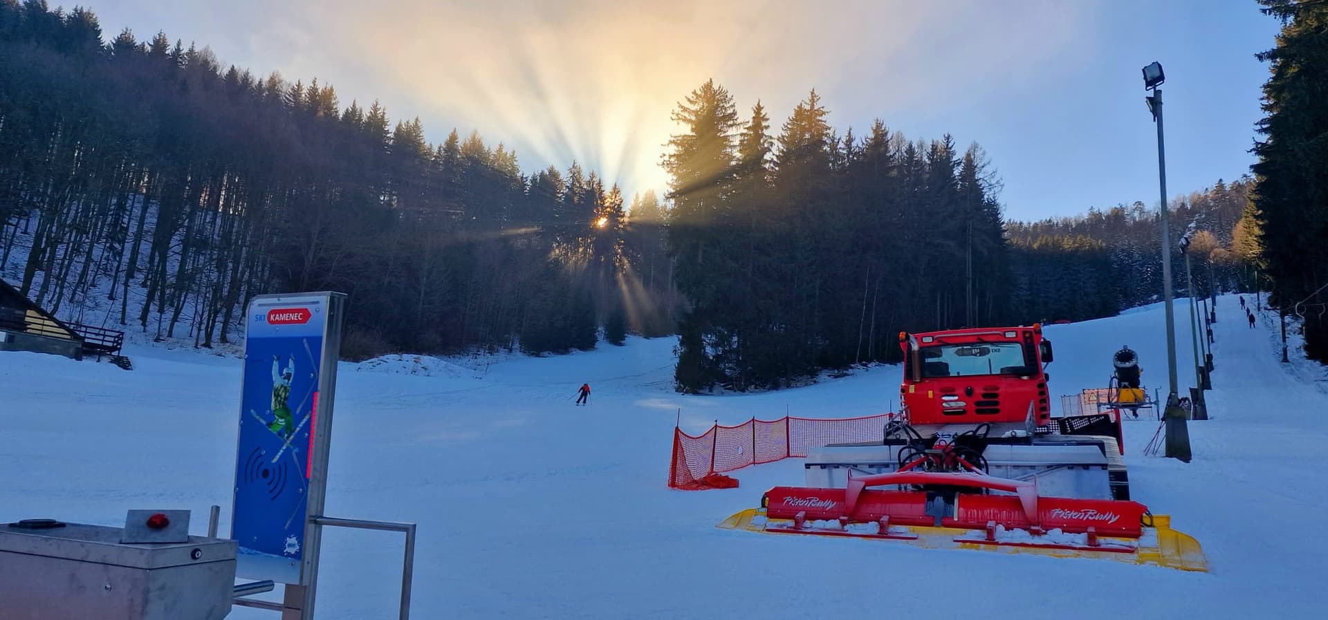 Kamenec – Teplice nad Metují in Czech Republic - the sun is shining through the clouds.