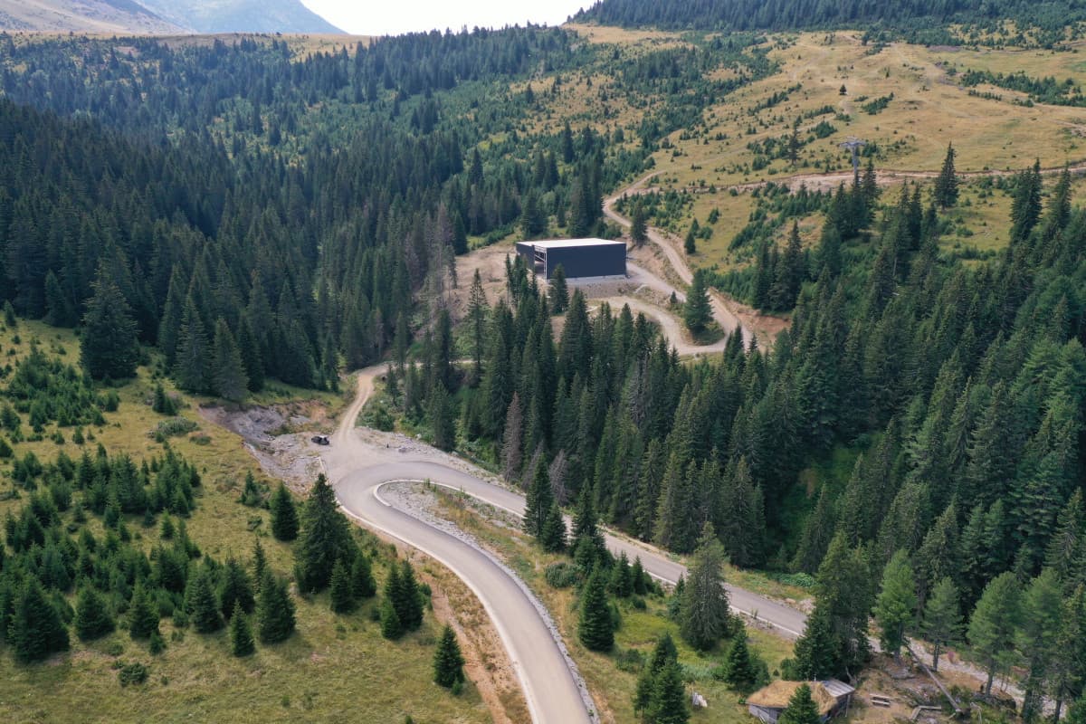 Hajla – Rožaje in Montenegro - a winding road in the middle of a forest.