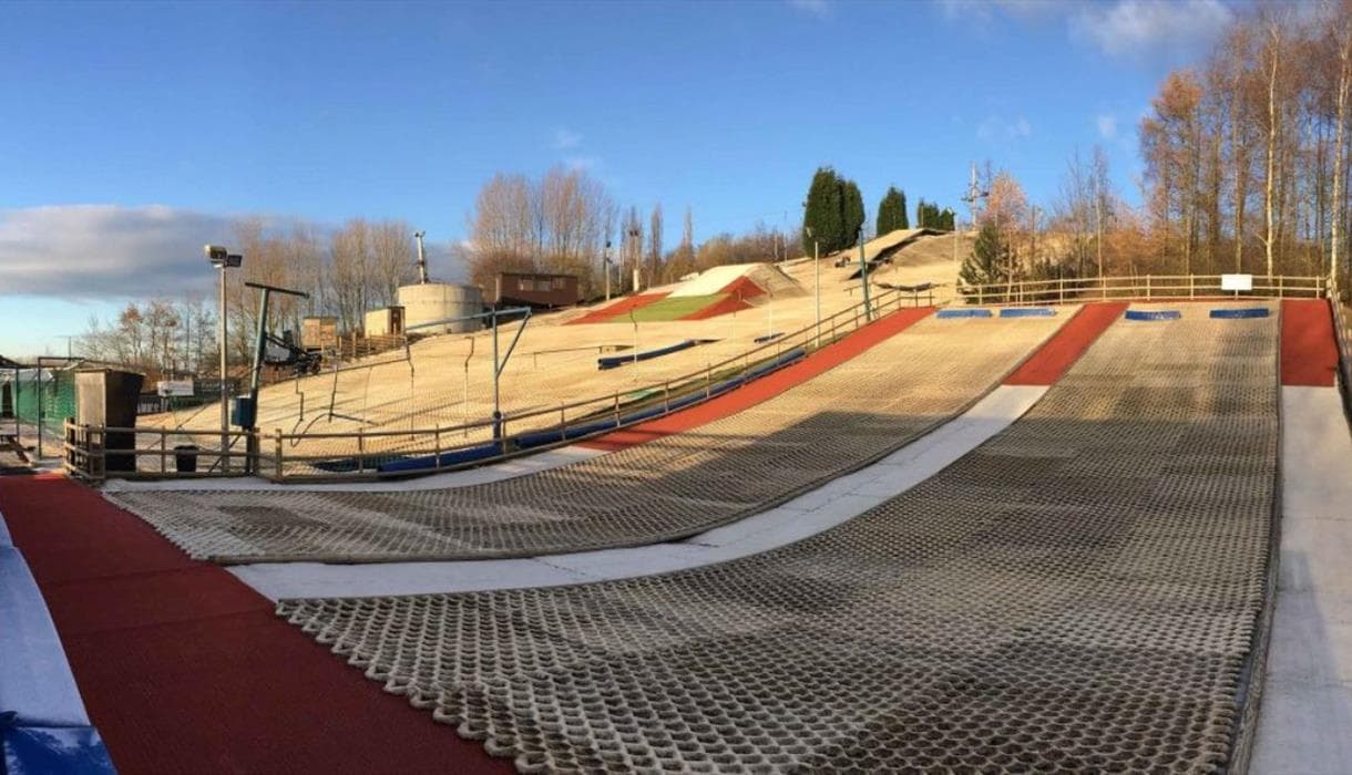 Stoke Ski Centre in United Kingdom - a skate park with a ramp and ramps.