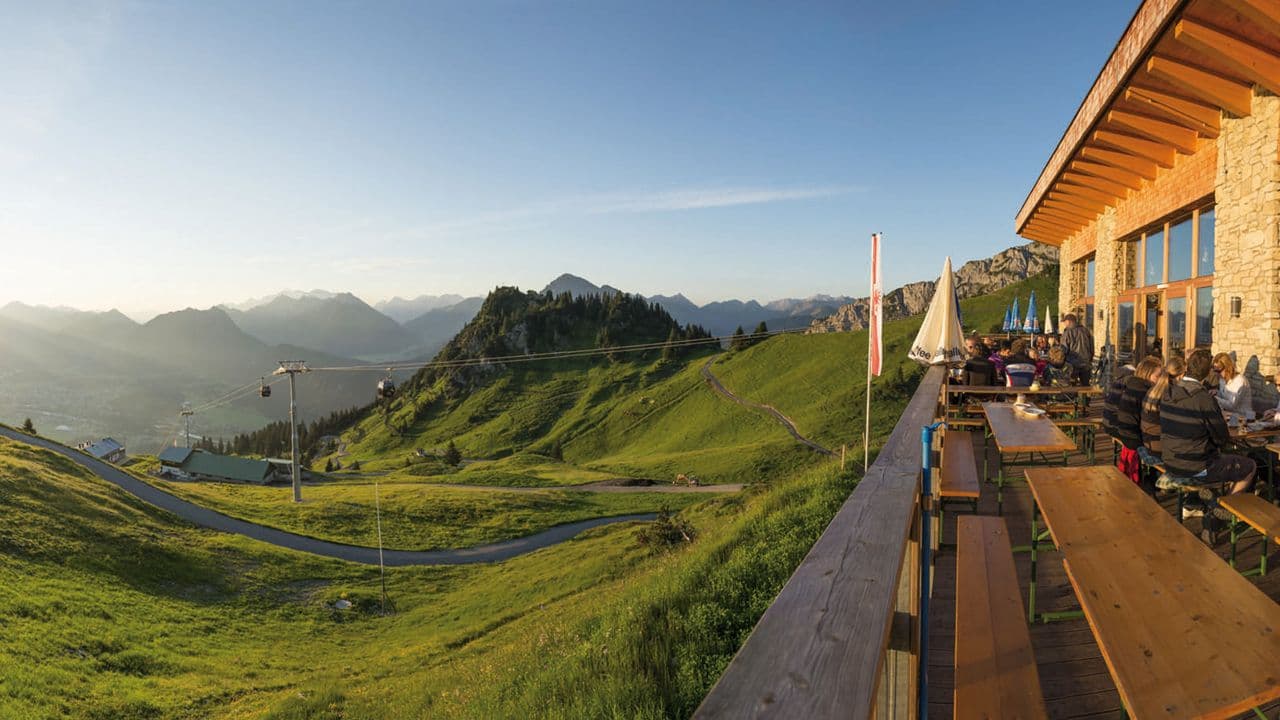 Hahnenkamm – Höfen | Reutte in Austria - the view from the restaurant at the top of the mountain.