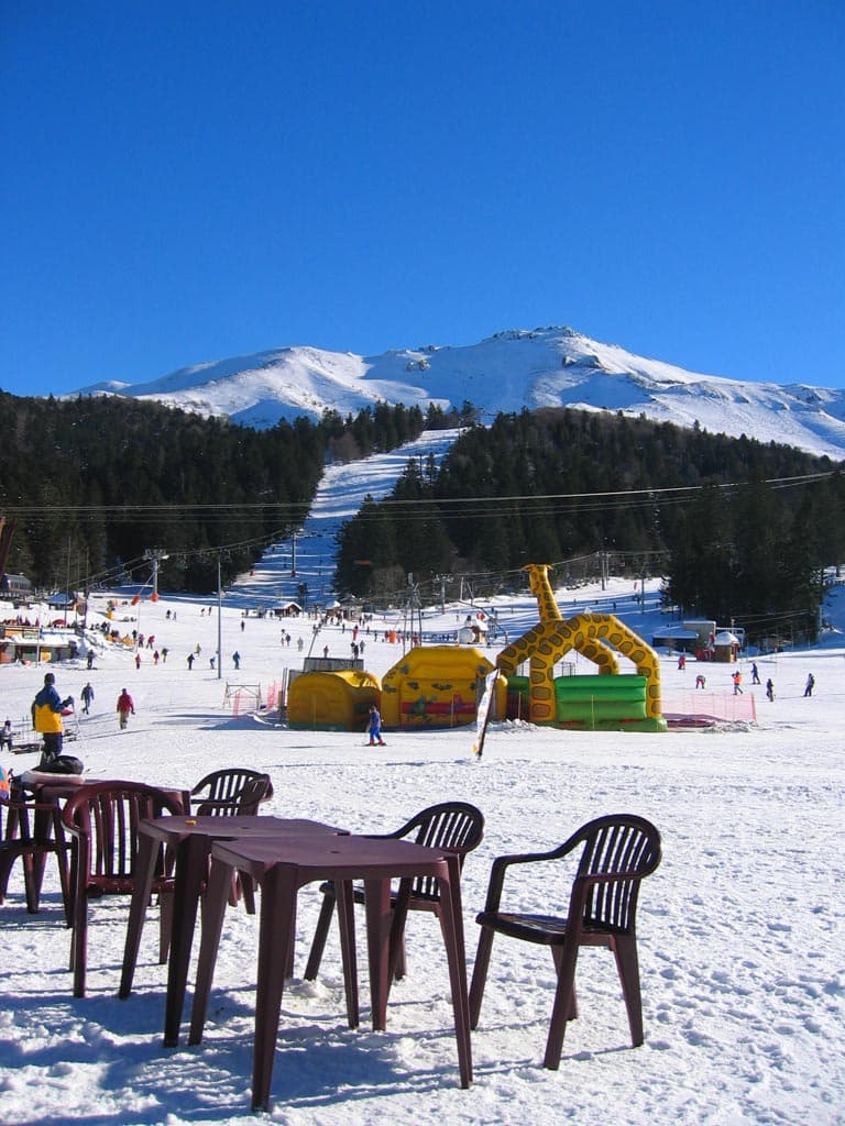 Le Lioran in France - snow on the ground.