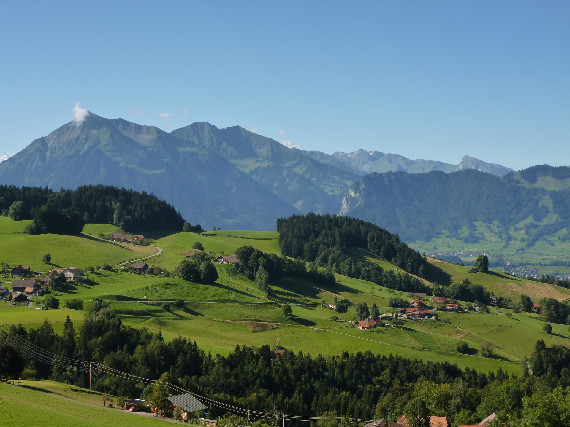 Goldiwil – Multenegg in Switzerland - a clear blue sky.