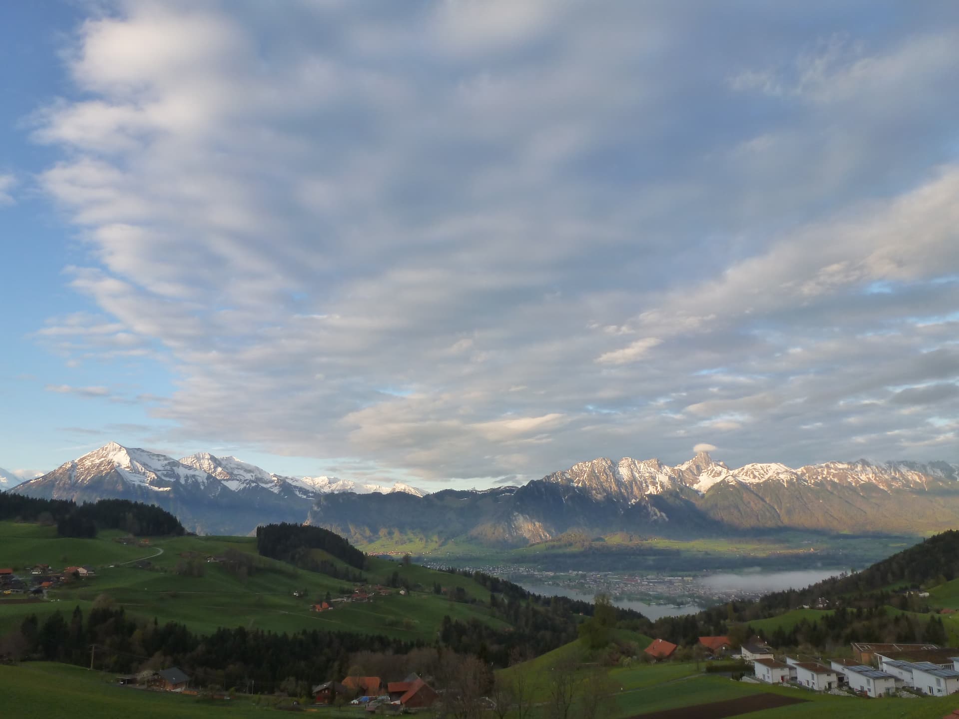 Goldiwil – Multenegg in Switzerland - a view from the top of a hill in the austrian alps.