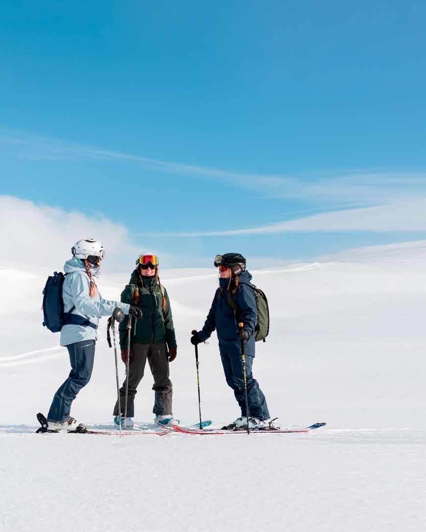 Nylandsbacken in Sweden - two skiers on a snowy slope.