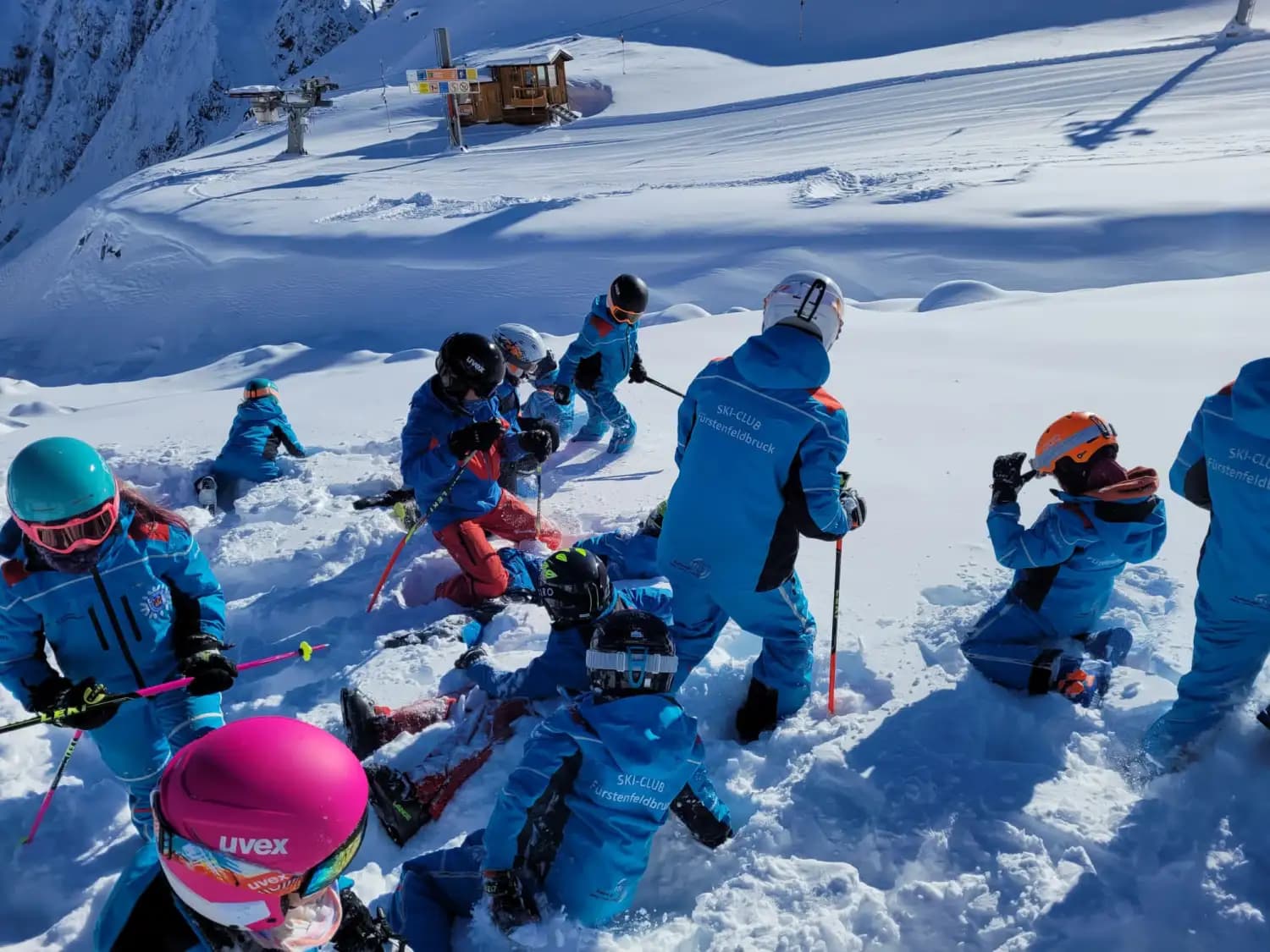 Mattnerhalde – Prem in Germany - a group of people standing on top of a snow covered mountain.