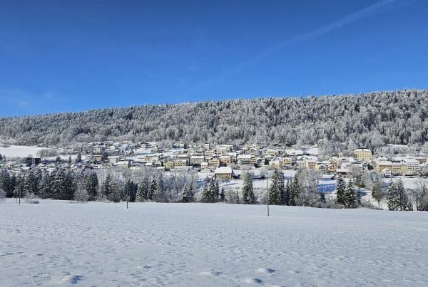 Renan in Switzerland - a snowy landscape in the french alps.