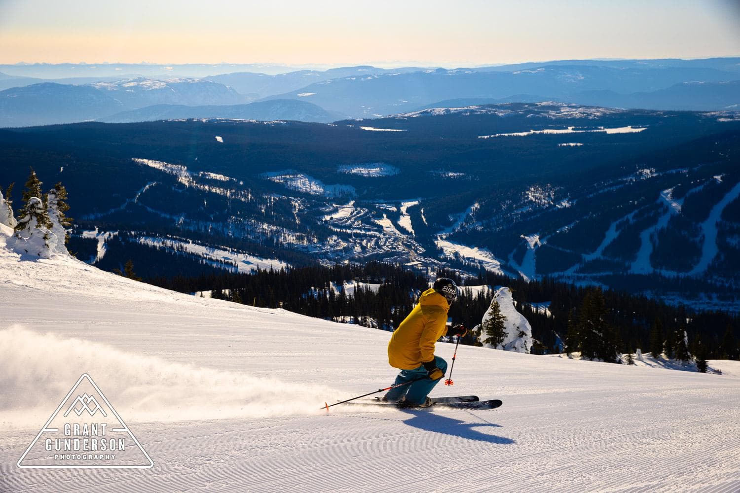Pantheon in Canada - a person skiing down the side of a mountain.