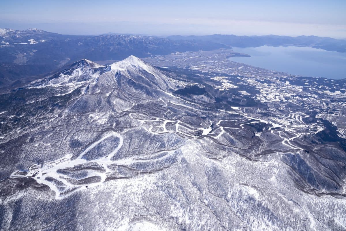 Hoshino Resorts Tomamu in Japan - a view from the top of a mountain.