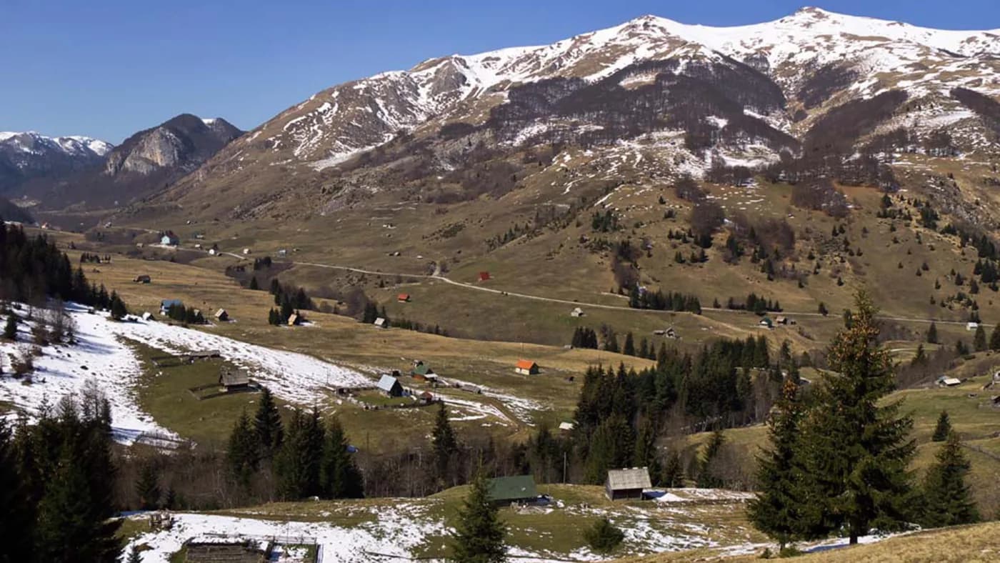 Jelovica in Montenegro - a view of the mountains from the top of a hill.