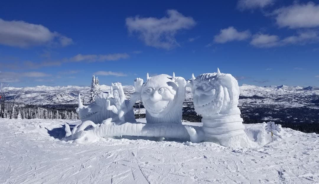 Brundage Mountain in USA - a snow sculpture on top of a mountain.