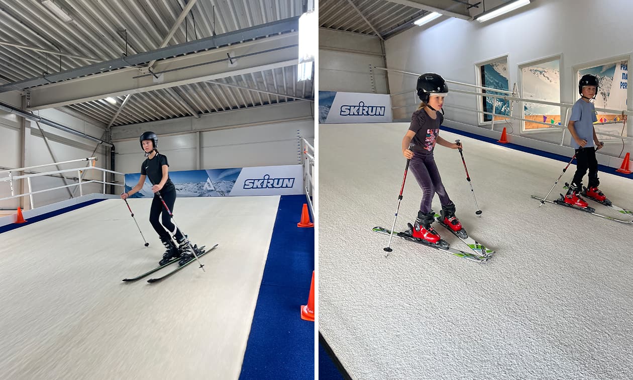 SkiRun – Heerhugowaard in Netherlands - a couple of people riding ski boards down a ramp.