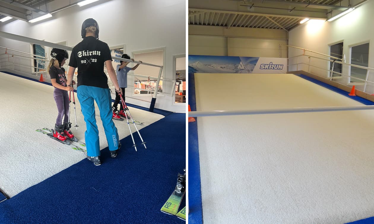 SkiRun – Heerhugowaard in Netherlands - two pictures of a person on a snowboard.