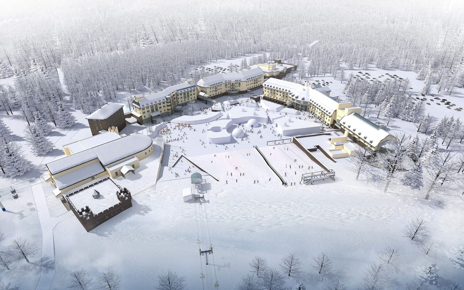 Lotte Arai Resort in Japan: an artist's rendering of the new ski resort.