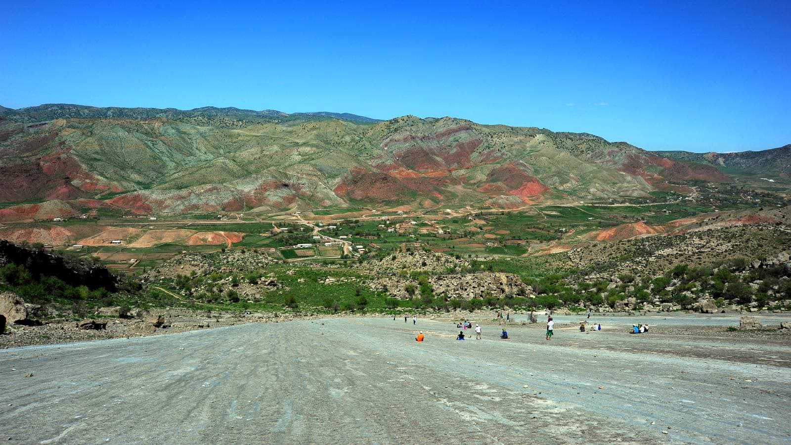 Türkmenabat in Turkmenistan - blue sky above the mountains.
