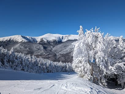 Winter scene at Luz Ardiden ski resort in Hautes-Pyrénées, France featuring a skier descending on pristine white snow amidst a breathtaking winter landscape.