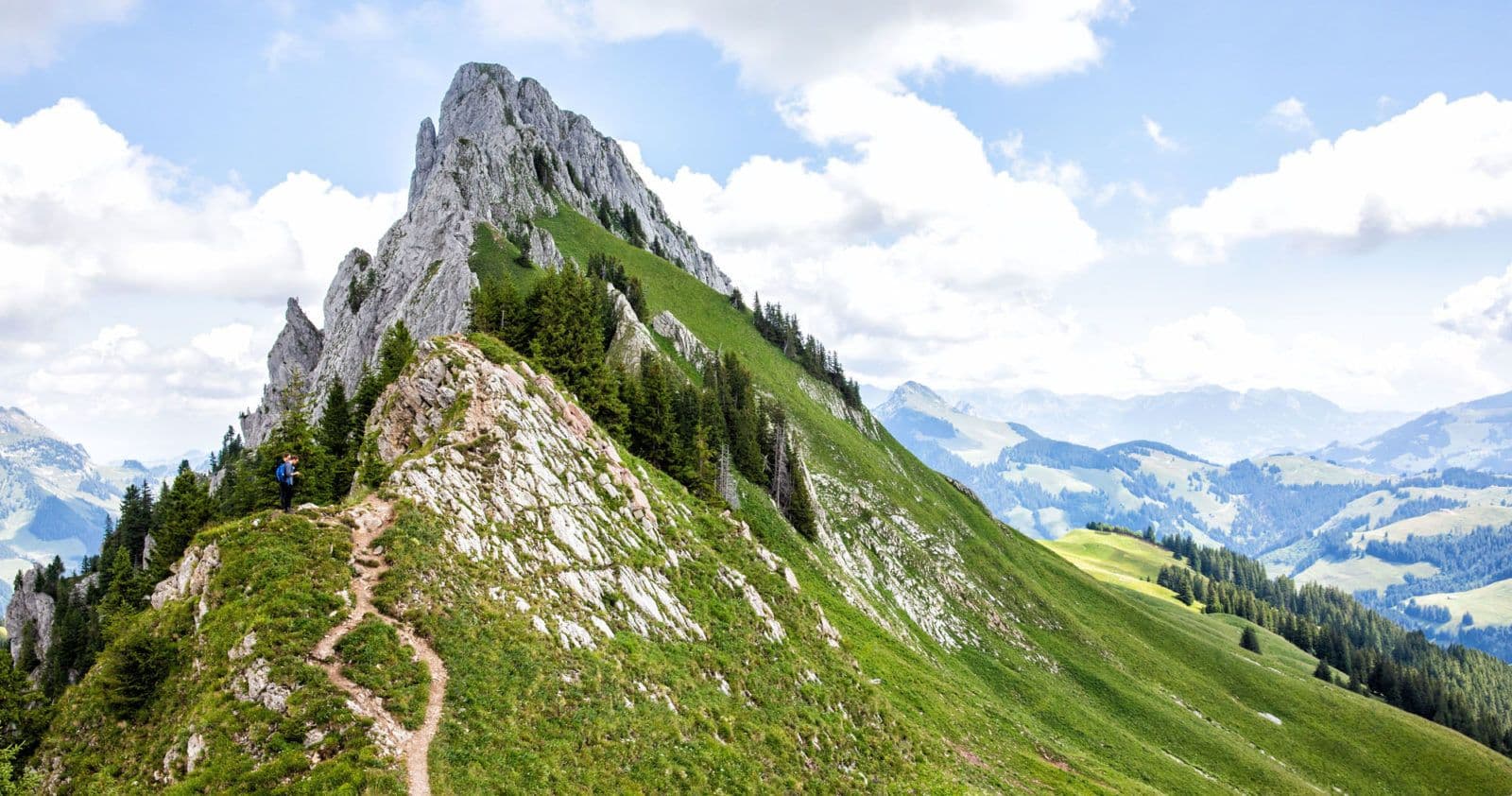 Jaun-Gastlosen Bergbahnen in Switzerland - the trail up to the top of the mountain.