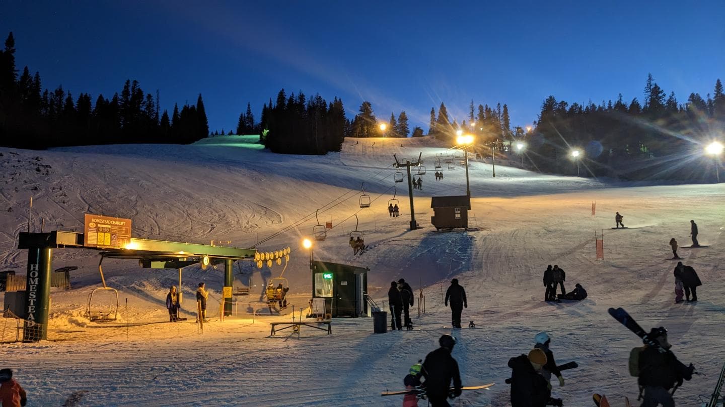Cooper in USA - a group of people standing on a snow covered slope.