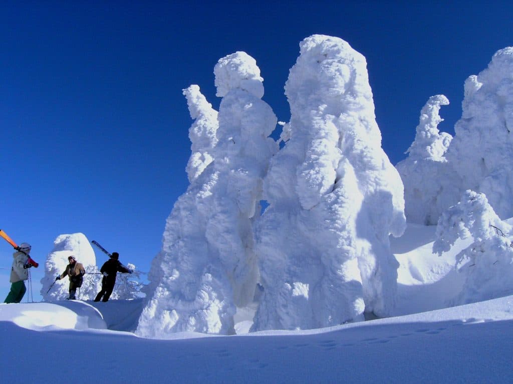 Ani Mt Moriyoshi in Japan - a clear blue sky.
